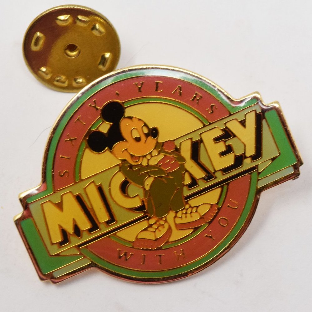 VTG Disney Trading Pin Mickey Mouse Sixty Years With You 1988 Anthropomorphic